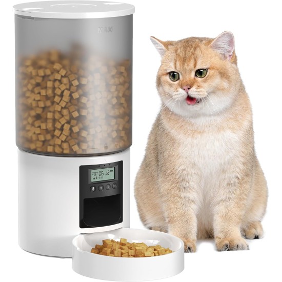 Automatic Cat Feeder with Timer: 10s Call for Eating - Feeding Bowl with Automatic Feeder 4L Dry Food Dispenser Automatic for Cats and Dogs Automatic Cat Feeder with Timer: 10s Call for Eating - Feeding Bowl with Automatic Feeder 4L Dry Food Dispenser Automatic for Cats and Dogs
