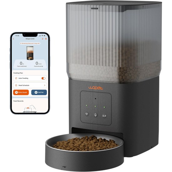 Automatic Cat Food Dispenser, 4L WiFi Cat Feeder with App Control for Slow Feeding, 10 Second Voice Recording, 1-10 Meals a Day for Cats and Dogs Automatic Cat Food Dispenser, 4L WiFi Cat Feeder with App Control for Slow Feeding, 10 Second Voice Recording, 1-10 Meals a Day for Cats and Dogs