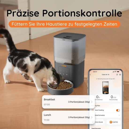 Automatic Cat Food Dispenser, 4L WiFi Cat Feeder with App Control for Slow Feeding, 10 Second Voice Recording, 1-10 Meals a Day for Cats and Dogs Automatic Cat Food Dispenser, 4L WiFi Cat Feeder with App Control for Slow Feeding, 10 Second Voice Recording, 1-10 Meals a Day for Cats and Dogs