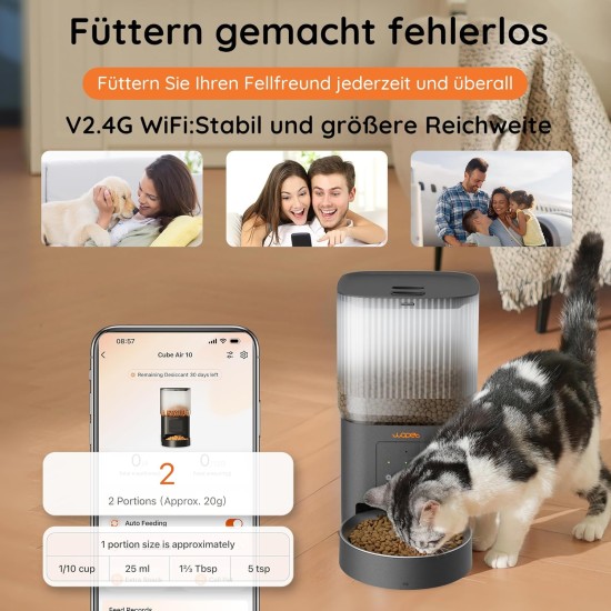 Automatic Cat Food Dispenser, 4L WiFi Cat Feeder with App Control for Slow Feeding, 10 Second Voice Recording, 1-10 Meals a Day for Cats and Dogs Automatic Cat Food Dispenser, 4L WiFi Cat Feeder with App Control for Slow Feeding, 10 Second Voice Recording, 1-10 Meals a Day for Cats and Dogs