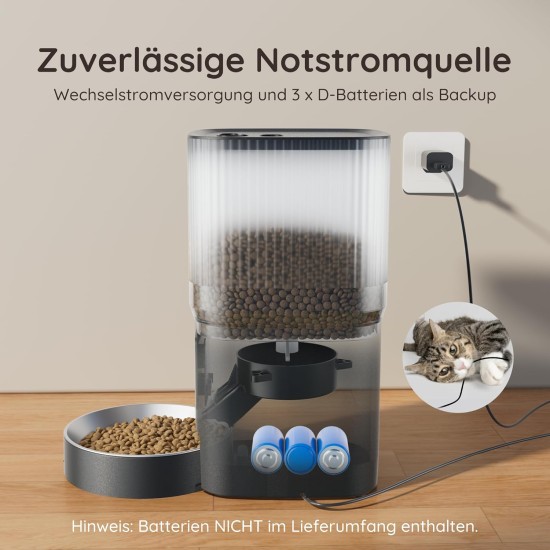 Automatic Cat Food Dispenser, 4L WiFi Cat Feeder with App Control for Slow Feeding, 10 Second Voice Recording, 1-10 Meals a Day for Cats and Dogs Automatic Cat Food Dispenser, 4L WiFi Cat Feeder with App Control for Slow Feeding, 10 Second Voice Recording, 1-10 Meals a Day for Cats and Dogs