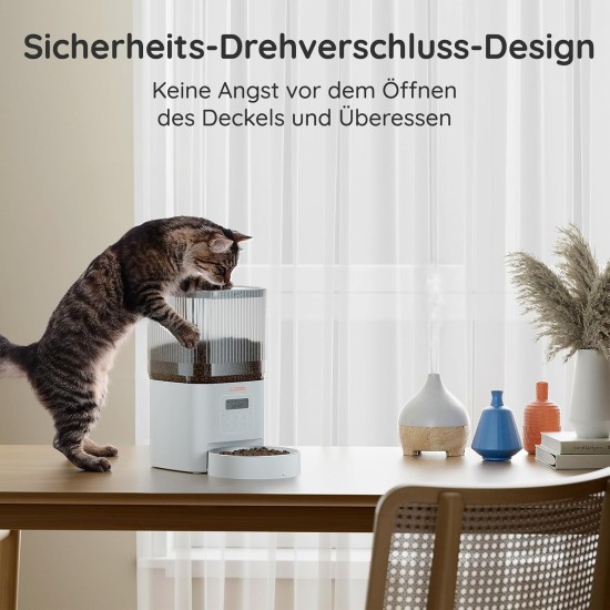 Automatic Cat Food Dispenser, 4L WiFi Cat Feeder with App Control for Slow Feeding, 10 Second Voice Recording, 1-10 Meals a Day for Cats and Dogs Automatic Cat Food Dispenser, 4L WiFi Cat Feeder with App Control for Slow Feeding, 10 Second Voice Recording, 1-10 Meals a Day for Cats and Dogs