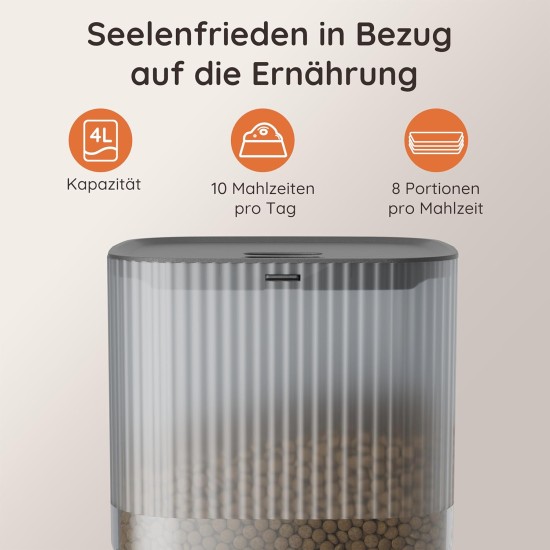 Automatic Cat Food Dispenser, 4L WiFi Cat Feeder with App Control for Slow Feeding, 10 Second Voice Recording, 1-10 Meals a Day for Cats and Dogs Automatic Cat Food Dispenser, 4L WiFi Cat Feeder with App Control for Slow Feeding, 10 Second Voice Recording, 1-10 Meals a Day for Cats and Dogs