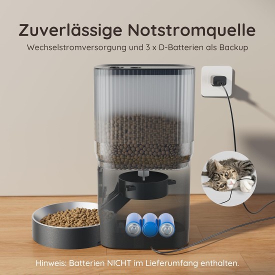 Automatic Cat Food Dispenser, 4L WiFi Cat Feeder with App Control for Slow Feeding, 10 Second Voice Recording, 1-10 Meals a Day for Cats and Dogs Automatic Cat Food Dispenser, 4L WiFi Cat Feeder with App Control for Slow Feeding, 10 Second Voice Recording, 1-10 Meals a Day for Cats and Dogs