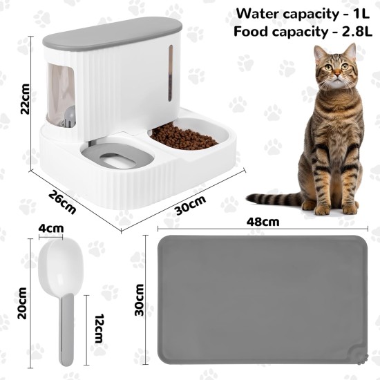 Automatic Cat Water Dispenser, Cat Feeder Cat, Cat Bowl, Feeding Bowl, Cat Accessories, Bowl Mat and Scoop Automatic Cat Water Dispenser, Cat Feeder Cat, Cat Bowl, Feeding Bowl, Cat Accessories, Bowl Mat and Scoop