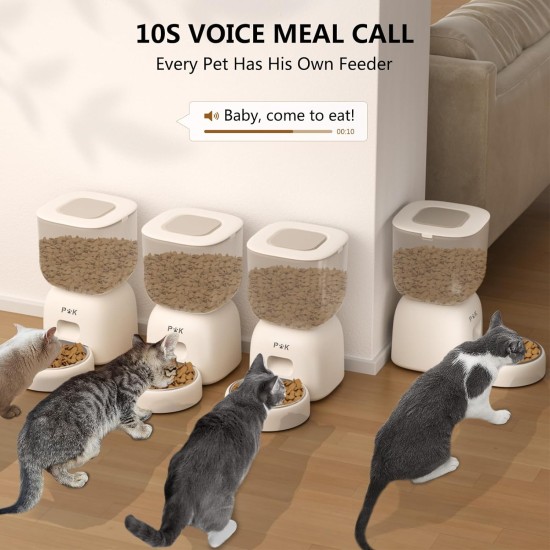 Automatic Cat and Cat Fountain Combo, 180 Days Long Battery Life, Easy to Clean, 10S Voice Prompt, 3L Cat Feeder and 2L Cat Fountain Automatic Cat and Cat Fountain Combo, 180 Days Long Battery Life, Easy to Clean, 10S Voice Prompt, 3L Cat Feeder and 2L Cat Fountain