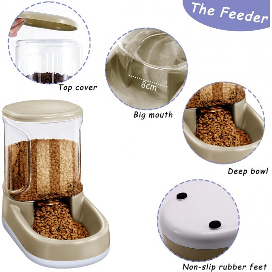 Automatic Dog Cat Feeder Water Dispenser Feeder and Water Dispenser 3.8L 2 in 1 Cat Food Water Dispenser for Small Medium Large Pets (Gold) Automatic Dog Cat Feeder Water Dispenser Feeder and Water Dispenser 3.8L 2 in 1 Cat Food Water Dispenser for Small Medium Large Pets (Gold)