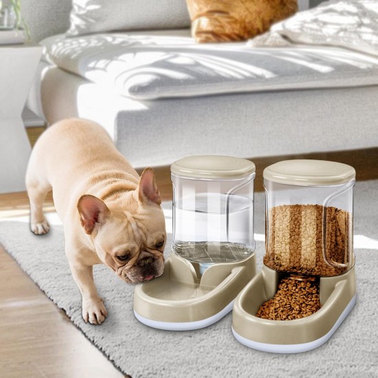 Automatic Dog Cat Feeder Water Dispenser Feeder and Water Dispenser 3.8L 2 in 1 Cat Food Water Dispenser for Small Medium Large Pets (Gold) Automatic Dog Cat Feeder Water Dispenser Feeder and Water Dispenser 3.8L 2 in 1 Cat Food Water Dispenser for Small Medium Large Pets (Gold)