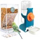 Automatic Feeder Birds and Water Dispenser Transparent Acrylic Bird Feeder and Bird Water Dispenser Bird Cage, Cage Accessories for Birds, Parrots, Canaries (Orange) Automatic Feeder Birds and Water Dispenser Transparent Acrylic Bird Feeder and Bird Water Dispenser Bird Cage, Cage Accessories for Birds, Parrots, Canaries (Orange)