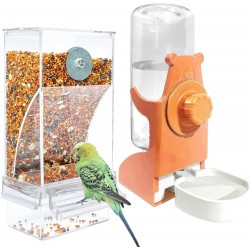 Automatic Feeder Birds and Water Dispenser Transparent Acrylic Bird Feeder and Bird Water Dispenser Bird Cage, Cage Accessories for Birds, Parrots, Canaries (Orange) Automatic Feeder Birds and Water Dispenser Transparent Acrylic Bird Feeder and Bird Water Dispenser Bird Cage, Cage Accessories for Birds, Parrots, Canaries (Orange)