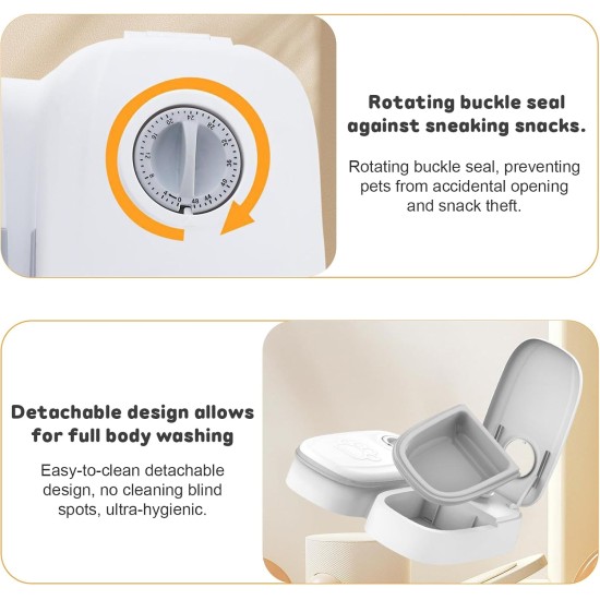 Automatic Feeder for Cats, 2 Meals Automatic Feeder for Dogs and Cats with 48 Hour Timer, 350 ml Dry and Wet Feeder Automatic Feeder Automatic Feeder for Cats, 2 Meals Automatic Feeder for Dogs and Cats with 48 Hour Timer, 350 ml Dry and Wet Feeder Automatic Feeder
