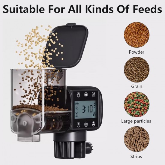 Automatic Fish Feeder 500 ml Large Capacity Fish Food Aquarium Battery Operated Fish Feeder with Timer Aquarium Accessories for Fish Tank, 3 AA Batteries Not Included Automatic Fish Feeder 500 ml Large Capacity Fish Food Aquarium Battery Operated Fish Feeder with Timer Aquarium Accessories for Fish Tank, 3 AA Batteries Not Included