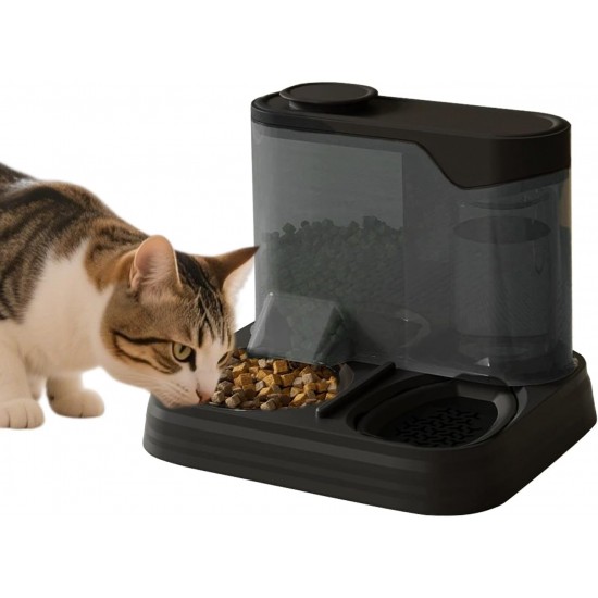 Automatic Food and Water Dispenser for Dogs, Cats, 2-in-1 Feeder and Water Dispenser, Gravity Cat Food, Automatic Cat Food, Water Dispenser for Small, Medium Pets Automatic Food and Water Dispenser for Dogs, Cats, 2-in-1 Feeder and Water Dispenser, Gravity Cat Food, Automatic Cat Food, Water Dispenser for Small, Medium Pets