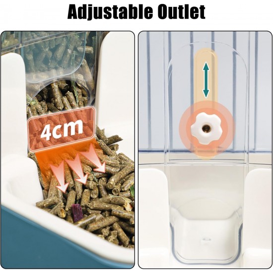 Automatic Pet Feeder 800 ml Adjustable Outlet Feeder Power-Free Suitable for Small Animal Cages Rabbit Hutch Rabbit Cat Puppy Guinea Pig Chinchilla Bird (Grey) Automatic Pet Feeder 800 ml Adjustable Outlet Feeder Power-Free Suitable for Small Animal Cages Rabbit Hutch Rabbit Cat Puppy Guinea Pig Chinchilla Bird (Grey)