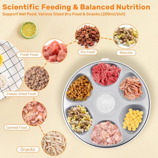 Automatic Wet Food Cat Feeder, 6 Meals with 2 Ice Bags, Programmable Timer, Rechargeable Wireless Automatic Pet Food (Stainless Steel Food Bowl) Automatic Wet Food Cat Feeder, 6 Meals with 2 Ice Bags, Programmable Timer, Rechargeable Wireless Automatic Pet Food (Stainless Steel Food Bowl)