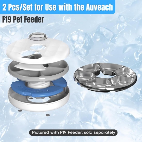 Auveach Automatic Cat Wet Food Automatic Feeder with 2 Ice Packs/Intelligent Timer, 6 Meals Automatic Feeder with Protect Paws / Cover Design Auveach Automatic Cat Wet Food Automatic Feeder with 2 Ice Packs/Intelligent Timer, 6 Meals Automatic Feeder with Protect Paws / Cover Design