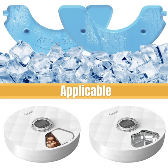 Auveach Automatic Cat Wet Food Automatic Feeder with 2 Ice Packs/Intelligent Timer, 6 Meals Automatic Feeder with Protect Paws / Cover Design Auveach Automatic Cat Wet Food Automatic Feeder with 2 Ice Packs/Intelligent Timer, 6 Meals Automatic Feeder with Protect Paws / Cover Design