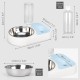 BELLE VOUS Blue Automatic Pet Water Dispenser/Feeder - 500ml/17oz Water Bottle - 650ml/22oz Stainless Steel Bowl - Water/Feeding Bowl for Puppies, Kittens, Rabbits BELLE VOUS Blue Automatic Pet Water Dispenser/Feeder - 500ml/17oz Water Bottle - 650ml/22oz Stainless Steel Bowl - Water/Feeding Bowl for Puppies, Kittens, Rabbits