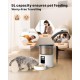 BEMOONY 5L Automatic Cat Feeder with Programmable Timer, 1-6 Meals a Day, Cat Feeder with Press Lid and 10s Recording Function (Black)