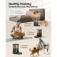BEMOONY 5L Automatic Cat Feeder with Programmable Timer, 1-6 Meals a Day, Cat Feeder with Press Lid and 10s Recording Function (Black)
