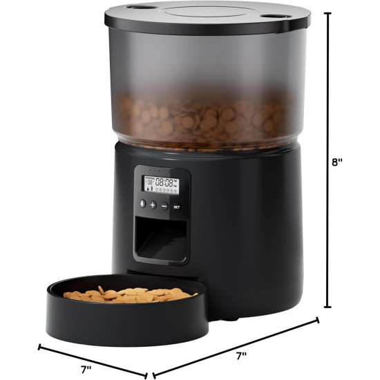 BEMOONY 5L Automatic Cat Feeder with Programmable Timer, 1-6 Meals a Day, Cat Feeder with Press Lid and 10s Recording Function (Black) BEMOONY 5L Automatic Cat Feeder with Programmable Timer, 1-6 Meals a Day, Cat Feeder with Press Lid and 10s Recording Function (Black)