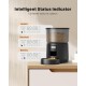 BEMOONY 5L Automatic Cat Feeder with Programmable Timer, 1-6 Meals a Day, Cat Feeder with Press Lid and 10s Recording Function (Black)