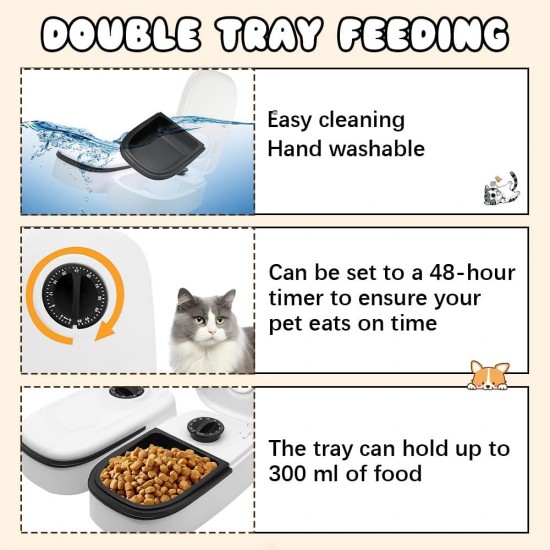 BIZOI Automatic Cat Feeder, Automatic Feeder for Cats, Automatic Feeder Cat Wet Food, Automatic Feeder Dog for Cats, Small Dogs, Wet, Dry Food BIZOI Automatic Cat Feeder, Automatic Feeder for Cats, Automatic Feeder Cat Wet Food, Automatic Feeder Dog for Cats, Small Dogs, Wet, Dry Food