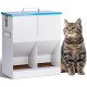 BREUAILY Automatic Cat Feeder for 2 Cats, 10 L Automatic Feeder, Cat Dry Food with Double Funnel, Gravity Cat Feeder for Small Dogs, Cats BREUAILY Automatic Cat Feeder for 2 Cats, 10 L Automatic Feeder, Cat Dry Food with Double Funnel, Gravity Cat Feeder for Small Dogs, Cats