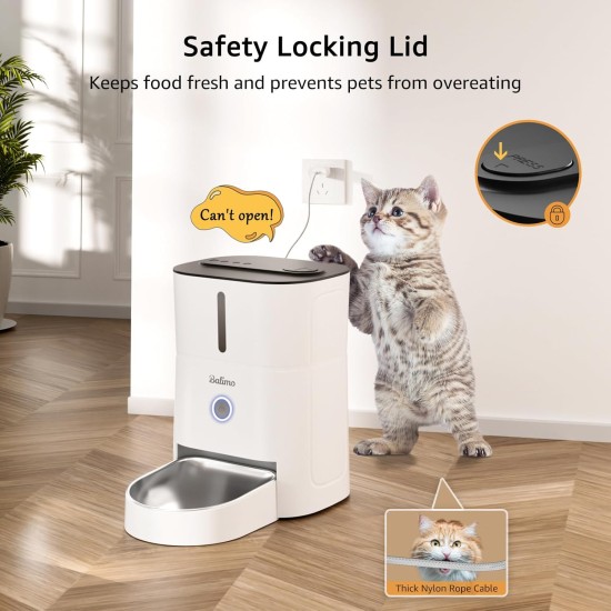 Balimo Automatic Cat Feeder 2.4G WiFi, Cat Food Automatic 3L, Cat Feeder with Night Light and Stainless Steel Bowl, Automatic Feeder, 1 to 10 Meals, Suitable for Dogs and Cats, Black Balimo Automatic Cat Feeder 2.4G WiFi, Cat Food Automatic 3L, Cat Feeder with Night Light and Stainless Steel Bowl, Automatic Feeder, 1 to 10 Meals, Suitable for Dogs and Cats, Black