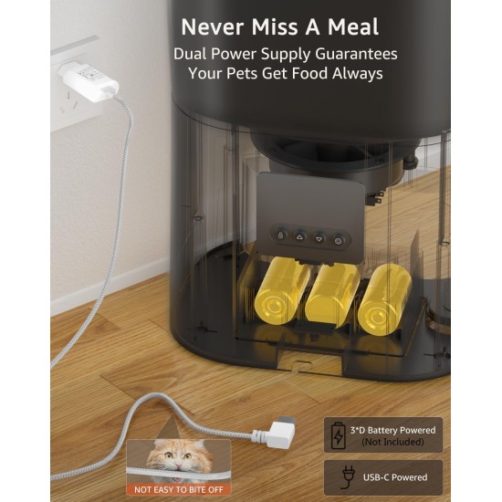 Balimo Automatic Cat Feeder 3L, Cat Food Automatic with Programmable Timer, Automatic Feeder Dogs with Night Light, Fresh Lock Technology, Stainless Steel Bowl, 1 to 6 Meals a Day, White Balimo Automatic Cat Feeder 3L, Cat Food Automatic with Programmable Timer, Automatic Feeder Dogs with Night Light, Fresh Lock Technology, Stainless Steel Bowl, 1 to 6 Meals a Day, White