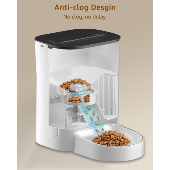 Balimo Automatic Cat Feeder 3L, Cat Food Automatic with Programmable Timer, Automatic Feeder Dogs with Night Light, Fresh Lock Technology, Stainless Steel Bowl, 1 to 6 Meals a Day, White Balimo Automatic Cat Feeder 3L, Cat Food Automatic with Programmable Timer, Automatic Feeder Dogs with Night Light, Fresh Lock Technology, Stainless Steel Bowl, 1 to 6 Meals a Day, White