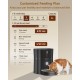Balimo Automatic Cat Feeder 3L, Cat Food Automatic with Programmable Timer, Automatic Feeder Dogs with Night Light, Fresh Lock Technology, Stainless Steel Bowl, 1 to 6 Meals a Day, Black