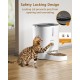 Balimo Automatic Cat Feeder 3L, Cat Food Automatic with Programmable Timer, Automatic Feeder Dogs with Night Light, Fresh Lock Technology, Stainless Steel Bowl, 1 to 6 Meals a Day, Black