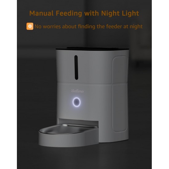 Balimo Automatic Cat Feeder 3L, Cat Food Automatic with Programmable Timer, Automatic Feeder Dogs with Night Light, Fresh Lock Technology, Stainless Steel Bowl, 1 to 6 Meals a Day, Black Balimo Automatic Cat Feeder 3L, Cat Food Automatic with Programmable Timer, Automatic Feeder Dogs with Night Light, Fresh Lock Technology, Stainless Steel Bowl, 1 to 6 Meals a Day, Black