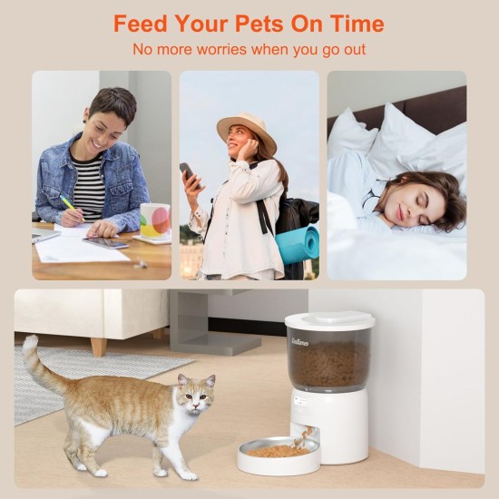Balimo Automatic Cat Feeder 3L, Cat Food Automatic with Programmable Timer, Automatic Feeder for Cats and Dogs, 1 to 6 Meals a Day, with Stainless Steel Bowl, Black Balimo Automatic Cat Feeder 3L, Cat Food Automatic with Programmable Timer, Automatic Feeder for Cats and Dogs, 1 to 6 Meals a Day, with Stainless Steel Bowl, Black