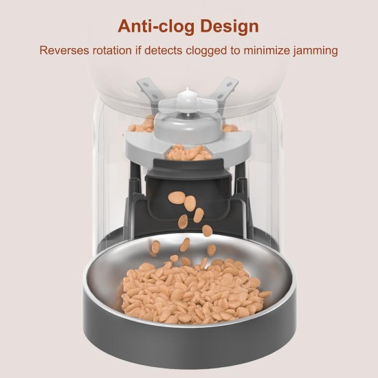 Balimo Automatic Cat Feeder 3L, Cat Food Automatic with Programmable Timer, Automatic Feeder for Cats and Dogs, 1 to 6 Meals a Day, with Stainless Steel Bowl, Black Balimo Automatic Cat Feeder 3L, Cat Food Automatic with Programmable Timer, Automatic Feeder for Cats and Dogs, 1 to 6 Meals a Day, with Stainless Steel Bowl, Black
