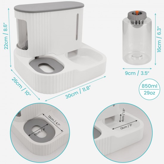 Belle Vous Automatic 2-in-1 Gravity Water Dispenser and Feeder Cat & Dog - 850 ml - Feeder for Cats, Dogs, Kittens & Puppies - Easy to Clean, for Wet/Dry Food Belle Vous Automatic 2-in-1 Gravity Water Dispenser and Feeder Cat & Dog - 850 ml - Feeder for Cats, Dogs, Kittens & Puppies - Easy to Clean, for Wet/Dry Food