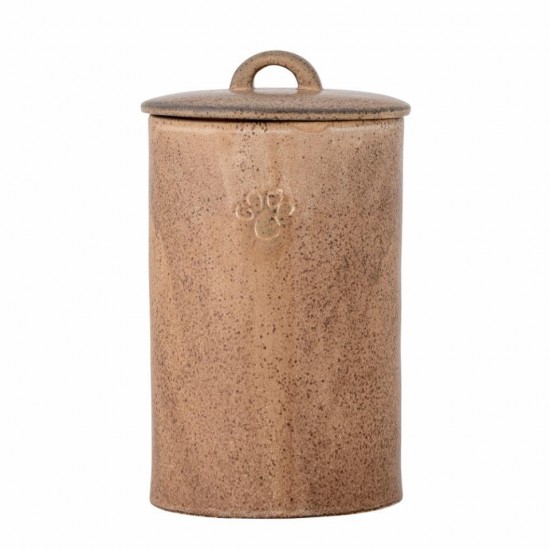 Bloomingville Buddy 82057770 Container with Lid in Brown Stoneware, Volume: 1.5 L, 22 x 12.5 cm Bloomingville Buddy 82057770 Container with Lid in Brown Stoneware, Volume: 1.5 L, 22 x 12.5 cm