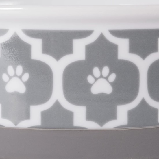 Bone Dry, Pet Bowl, Removable Silicone Ring, Non-Slip Base, Safe Feeding, Less Mess, Microwave and Dishwasher Safe, Single Bowl, Small Set, 4.25 x 2 Inch, Grey, Pack of 2 Bone Dry, Pet Bowl, Removable Silicone Ring, Non-Slip Base, Safe Feeding, Less Mess, Microwave and Dishwasher Safe, Single Bowl, Small Set, 4.25 x 2 Inch, Grey, Pack of 2