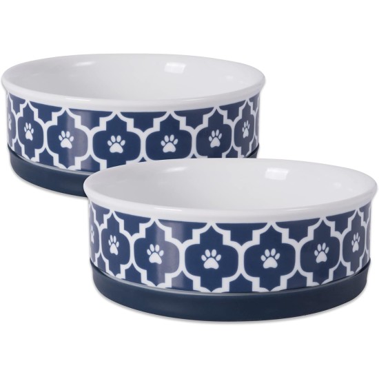 Bone Dry, Pet Bowl, Removable Silicone Ring, Non-Slip Base, Safe Feeding, Less Mess, Microwave and Dishwasher Safe, Single Bowl, Small Set, 4.25 x 2 Inch, Grey, Pack of 2 Bone Dry, Pet Bowl, Removable Silicone Ring, Non-Slip Base, Safe Feeding, Less Mess, Microwave and Dishwasher Safe, Single Bowl, Small Set, 4.25 x 2 Inch, Grey, Pack of 2