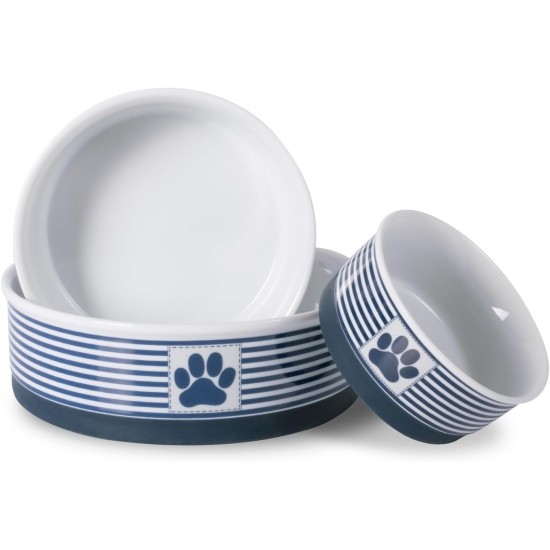 Bone Dry, Pet Bowl, Removable Silicone Ring, Non-Slip Base, Safe Feeding, Less Mess, Microwave and Dishwasher Safe, Single Bowl, Small Set, 4.25 x 2 Inch, Grey, Pack of 2 Bone Dry, Pet Bowl, Removable Silicone Ring, Non-Slip Base, Safe Feeding, Less Mess, Microwave and Dishwasher Safe, Single Bowl, Small Set, 4.25 x 2 Inch, Grey, Pack of 2