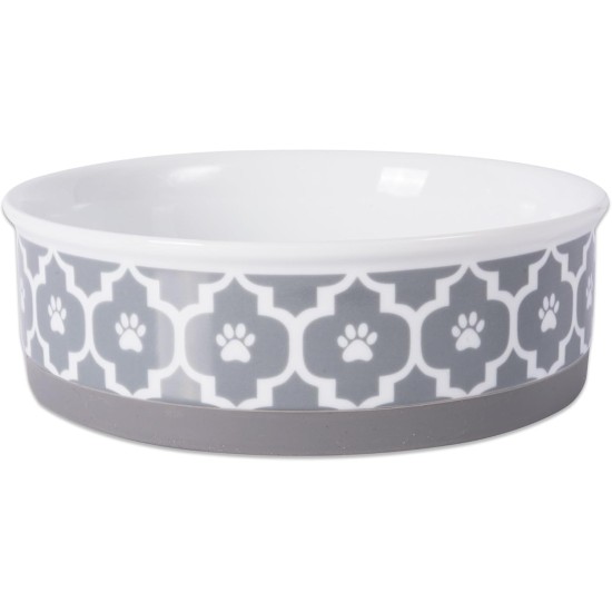 Bone Dry, Pet Bowl, Removable Silicone Ring, Non-Slip Base, Safe Feeding, Less Mess, Microwave and Dishwasher Safe, Single Bowl, Small Set, 4.25 x 2 Inch, Grey, Pack of 2 Bone Dry, Pet Bowl, Removable Silicone Ring, Non-Slip Base, Safe Feeding, Less Mess, Microwave and Dishwasher Safe, Single Bowl, Small Set, 4.25 x 2 Inch, Grey, Pack of 2
