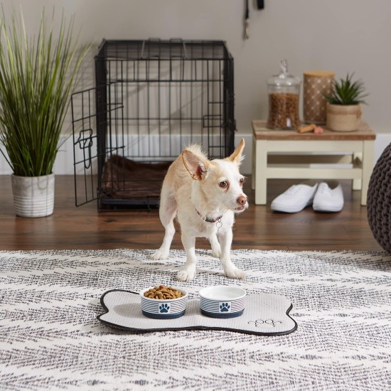 Bone Dry, Pet Bowl, Removable Silicone Ring, Non-Slip Base, Safe Feeding, Less Mess, Microwave and Dishwasher Safe, Single Bowl, Small Set, 4.25 x 2 Inch, Grey, Pack of 2 Bone Dry, Pet Bowl, Removable Silicone Ring, Non-Slip Base, Safe Feeding, Less Mess, Microwave and Dishwasher Safe, Single Bowl, Small Set, 4.25 x 2 Inch, Grey, Pack of 2