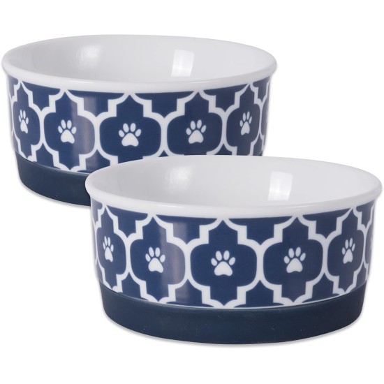 Bone Dry, Pet Bowl, Removable Silicone Ring, Non-Slip Base, Safe Feeding, Less Mess, Microwave and Dishwasher Safe, Single Bowl, Small Set, 4.25 x 2 Inch, Grey, Pack of 2 Bone Dry, Pet Bowl, Removable Silicone Ring, Non-Slip Base, Safe Feeding, Less Mess, Microwave and Dishwasher Safe, Single Bowl, Small Set, 4.25 x 2 Inch, Grey, Pack of 2