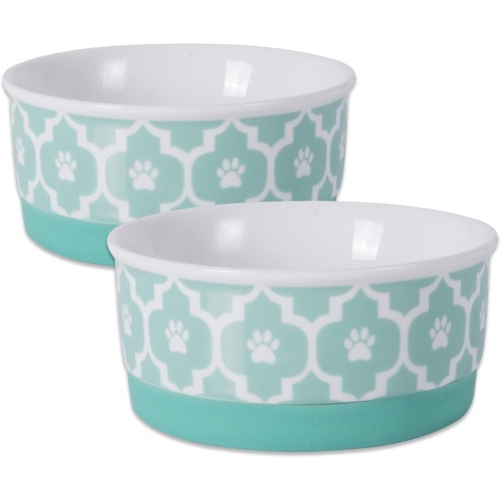 Bone Dry, Pet Bowl, Removable Silicone Ring, Non-Slip Base, Safe Feeding, Less Mess, Microwave and Dishwasher Safe, Single Bowl, Small Set, 4.25 x 2 Inch, Grey, Pack of 2 Bone Dry, Pet Bowl, Removable Silicone Ring, Non-Slip Base, Safe Feeding, Less Mess, Microwave and Dishwasher Safe, Single Bowl, Small Set, 4.25 x 2 Inch, Grey, Pack of 2