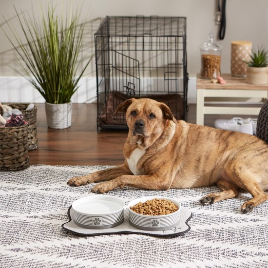 Bone Dry, Pet Bowl, Removable Silicone Ring, Non-Slip Base, Safe Feeding, Less Mess, Microwave and Dishwasher Safe, Single Bowl, Small Set, 4.25 x 2 Inch, Grey, Pack of 2 Bone Dry, Pet Bowl, Removable Silicone Ring, Non-Slip Base, Safe Feeding, Less Mess, Microwave and Dishwasher Safe, Single Bowl, Small Set, 4.25 x 2 Inch, Grey, Pack of 2