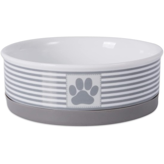 Bone Dry, Pet Bowl, Removable Silicone Ring, Non-Slip Base, Safe Feeding, Less Mess, Microwave and Dishwasher Safe, Single Bowl, Small Set, 4.25 x 2 Inch, Grey, Pack of 2 Bone Dry, Pet Bowl, Removable Silicone Ring, Non-Slip Base, Safe Feeding, Less Mess, Microwave and Dishwasher Safe, Single Bowl, Small Set, 4.25 x 2 Inch, Grey, Pack of 2
