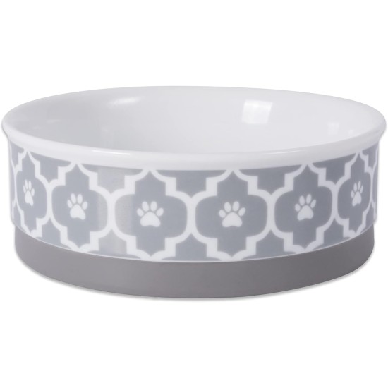 Bone Dry, Pet Bowl, Removable Silicone Ring, Non-Slip Base, Safe Feeding, Less Mess, Microwave and Dishwasher Safe, Single Bowl, Small Set, 4.25 x 2 Inch, Grey, Pack of 2 Bone Dry, Pet Bowl, Removable Silicone Ring, Non-Slip Base, Safe Feeding, Less Mess, Microwave and Dishwasher Safe, Single Bowl, Small Set, 4.25 x 2 Inch, Grey, Pack of 2