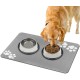 Bowl Mat Dog Cat Feeding Bowl Mat: 60 x 40 cm Non-Slip Dog Bowl Mat Cat Bowl Feeding Mat Absorbent Quick Drying Cat Mat Food Mat Cat Food Mat