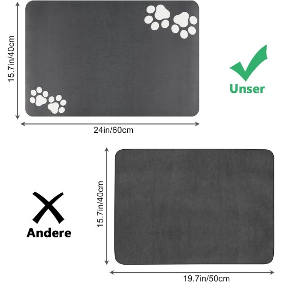 Bowl Mat Dog Cat Feeding Bowl Mat: 60 x 40 cm Non-Slip Dog Bowl Mat Cat Bowl Feeding Mat Absorbent Quick Drying Cat Mat Food Mat Cat Food Mat Bowl Mat Dog Cat Feeding Bowl Mat: 60 x 40 cm Non-Slip Dog Bowl Mat Cat Bowl Feeding Mat Absorbent Quick Drying Cat Mat Food Mat Cat Food Mat